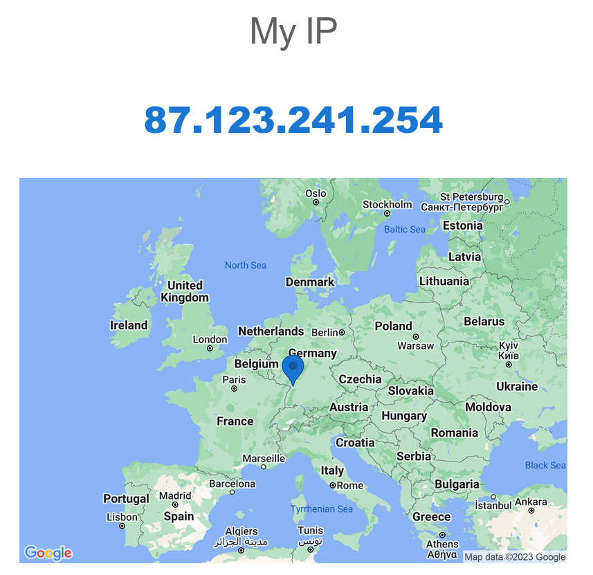 Localisation in a map based on IP address